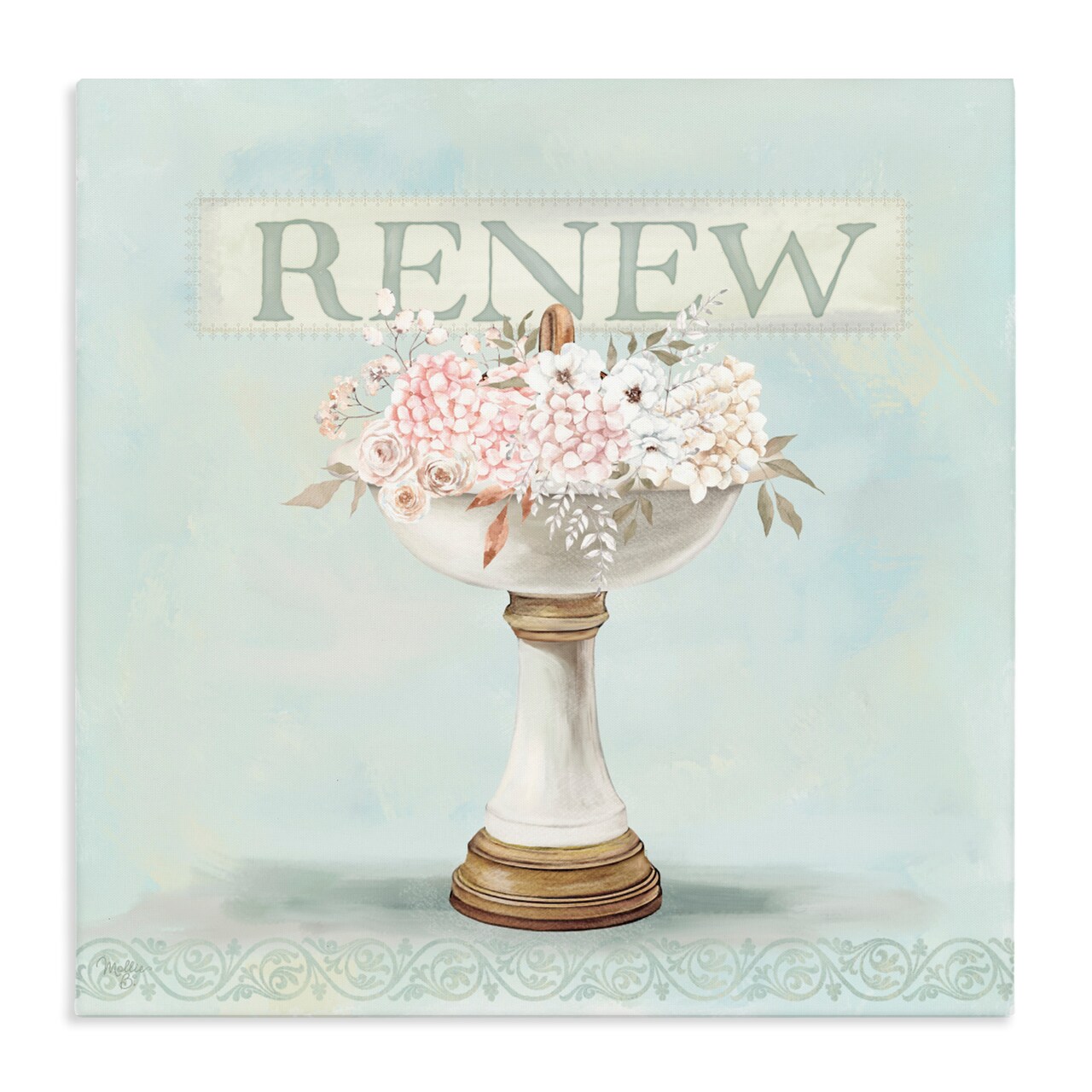 Stupell Industries Renew Floral Sink Canvas, design by Mollie B.